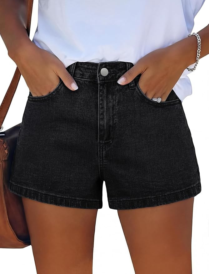 IWD Jean Shorts for Women High Waisted Casual Stretchy Wide Leg Denim Shorts with Pockets Summer ... | Amazon (US)