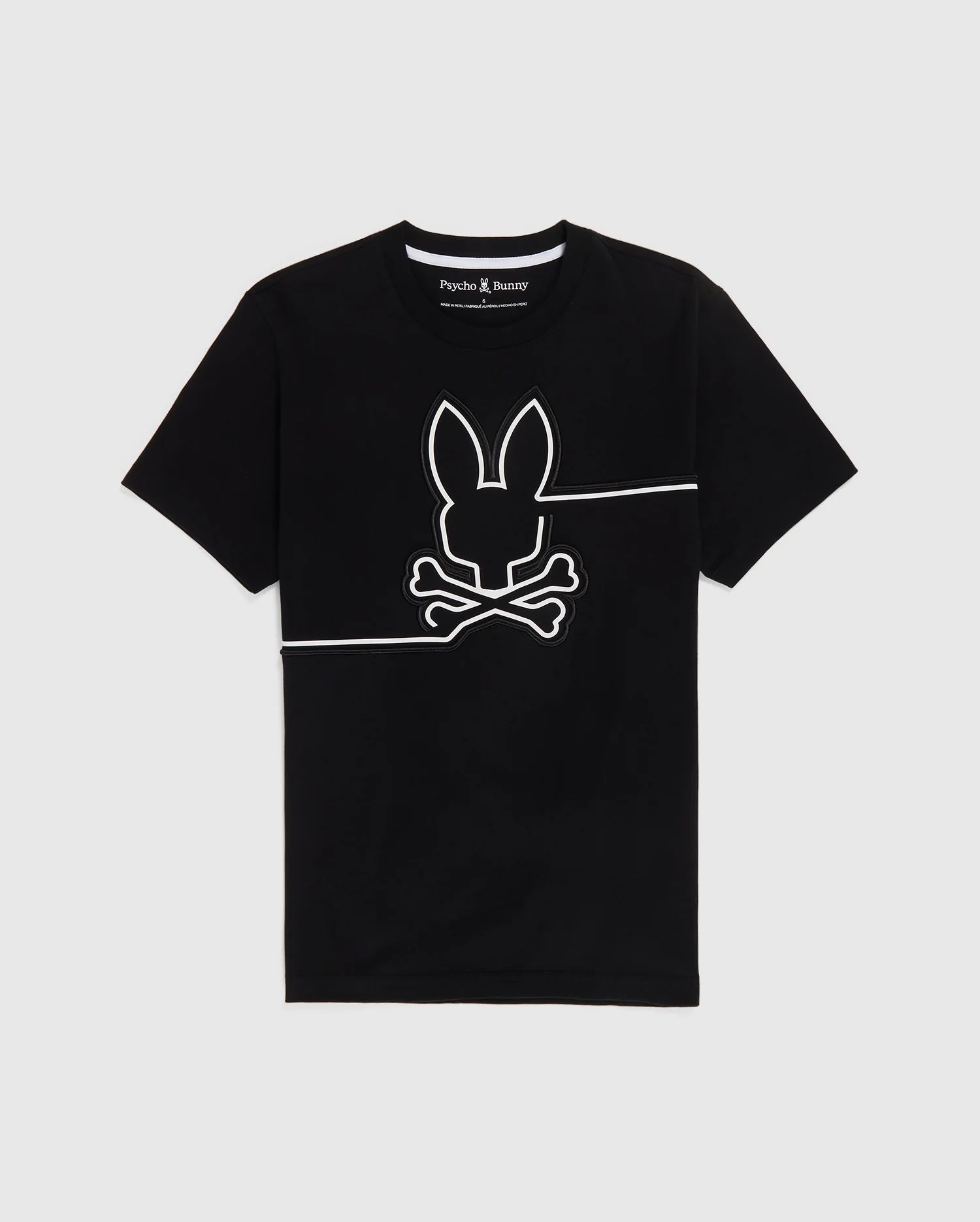 MENS BLACK CHESTER EMBROIDERED GRAPHIC TEE | PSYCHO BUNNY | Psycho Bunny
