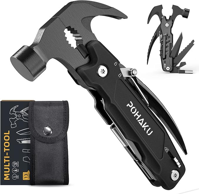 Pohaku 14-in-1 Multitool Hammer, Pohaku Multitool with DIY Stickers, Safety Lock, Screwdriver Bit... | Amazon (US)