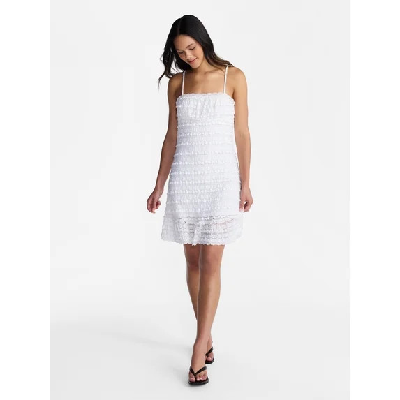 No Boundaries Lace Ruffle Mini Dress, Women’s XXS-XXL | Walmart (US)