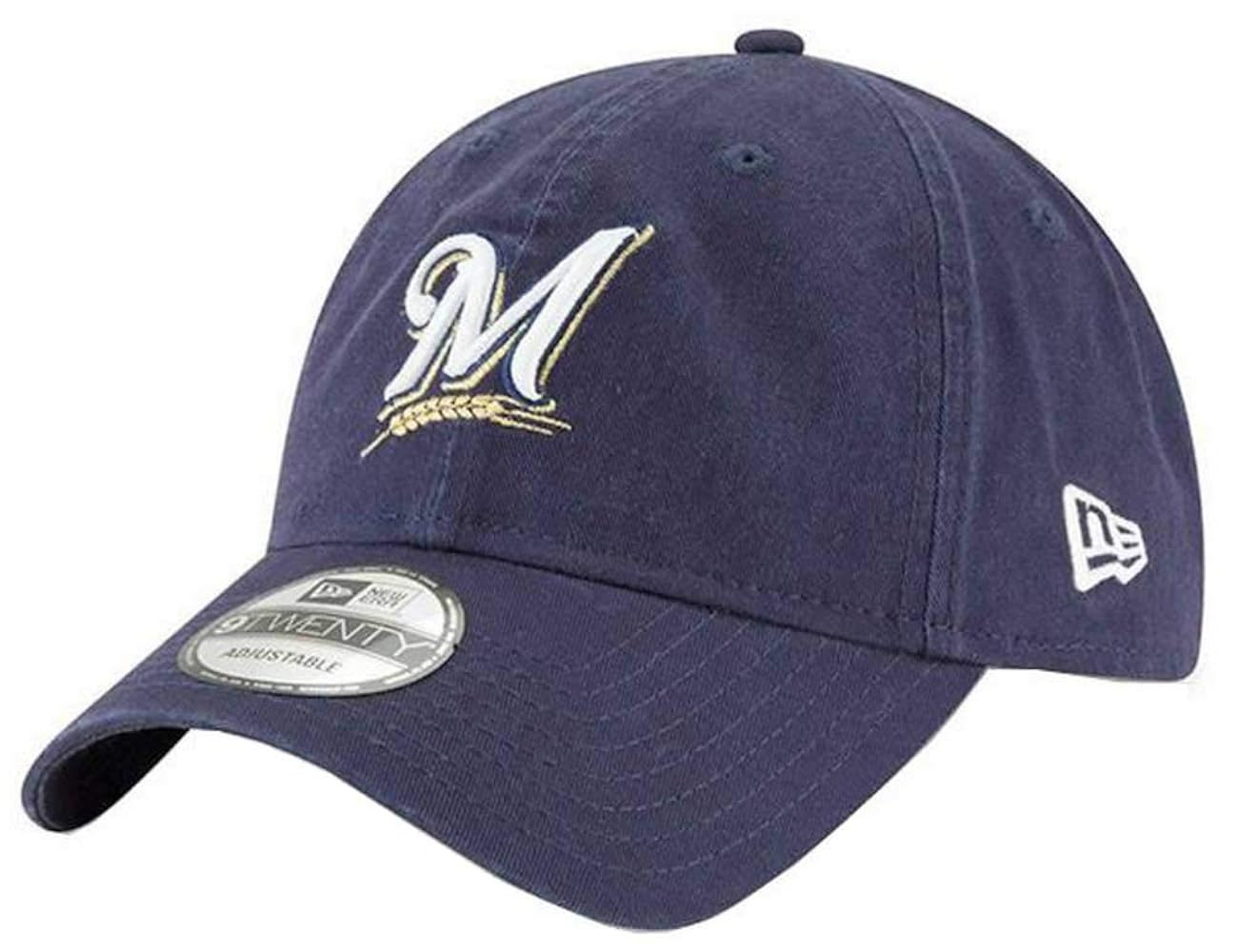 New Era 920 MLB CORE Classic Replica Milwaukee Brewers 9TWENTY Game DAD Cap Navy Blue | Amazon (US)