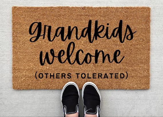 Grandkids Welcome Here Doormat Mothers Day Gift Welcome Mat - Etsy | Etsy (US)