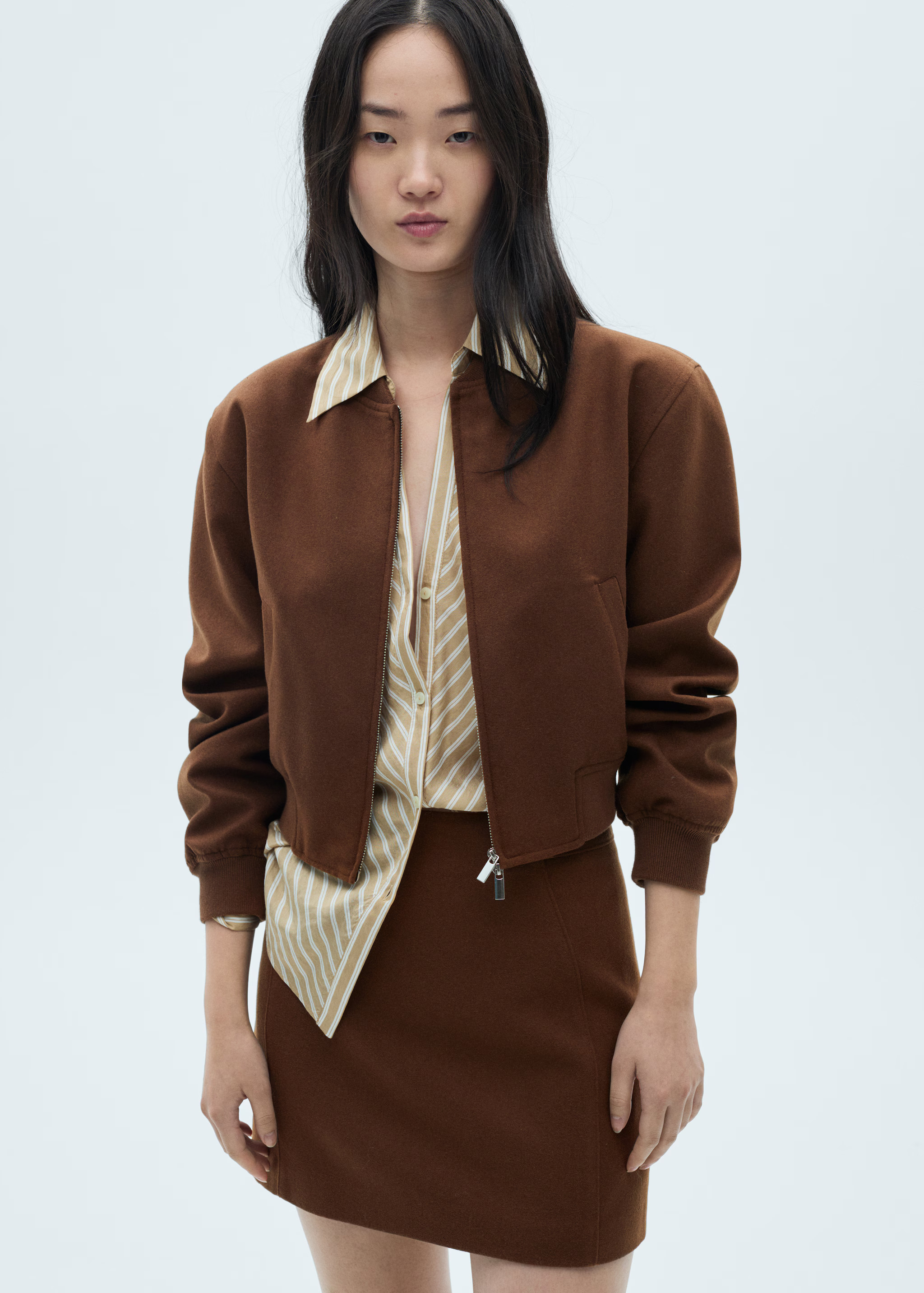 Wool bomber jacket - Women | MANGO USA | Mango (US/MX/AU)