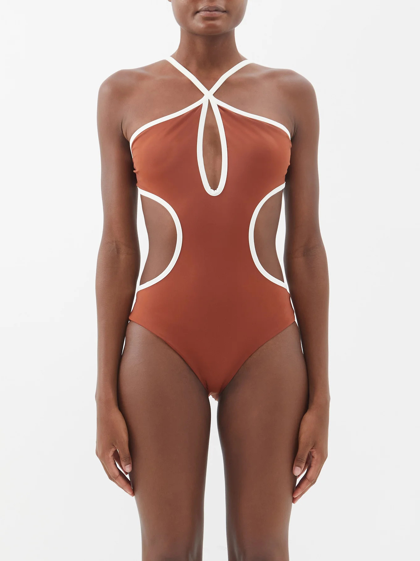 Rough Sea recycled-fibre cutout swimsuit | Matches (US)