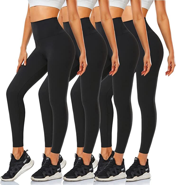 CTHH 2 Pack Leggings for Women Tummy Control-High Waist Non See Through 4 Way Stretch Black Soft ... | Amazon (US)