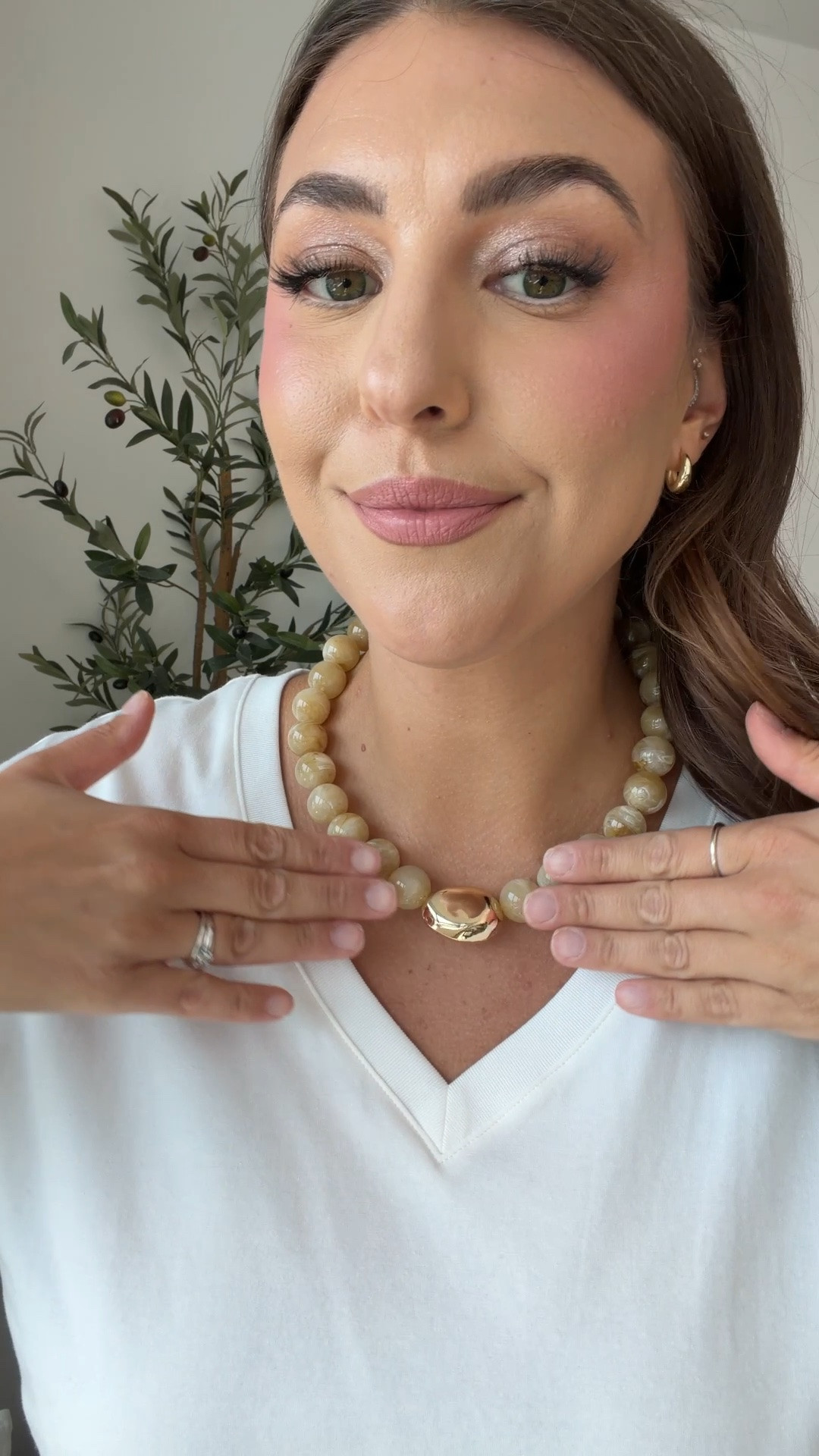 The necklace that instantly makes a simple white tee feel styled. Love the chunky stone beads with the gold detail—it gives that expensive, collected look without trying too hard. Such an easy way to elevate basics.

chunky necklace, beaded necklace, statement jewelry, gold jewelry, summer jewelry, neutral accessories, elevated basics, everyday jewelry

#LTKgrwm #LTKWedding #LTKBeauty