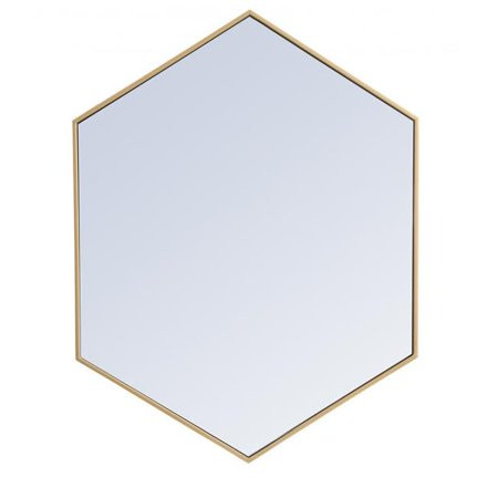 Elegant Decor MR4430BR 30 in. Metal Frame Hexagon Mirror in Brass - 29.25 x 39.125 x 0.16 in. | Walmart (US)