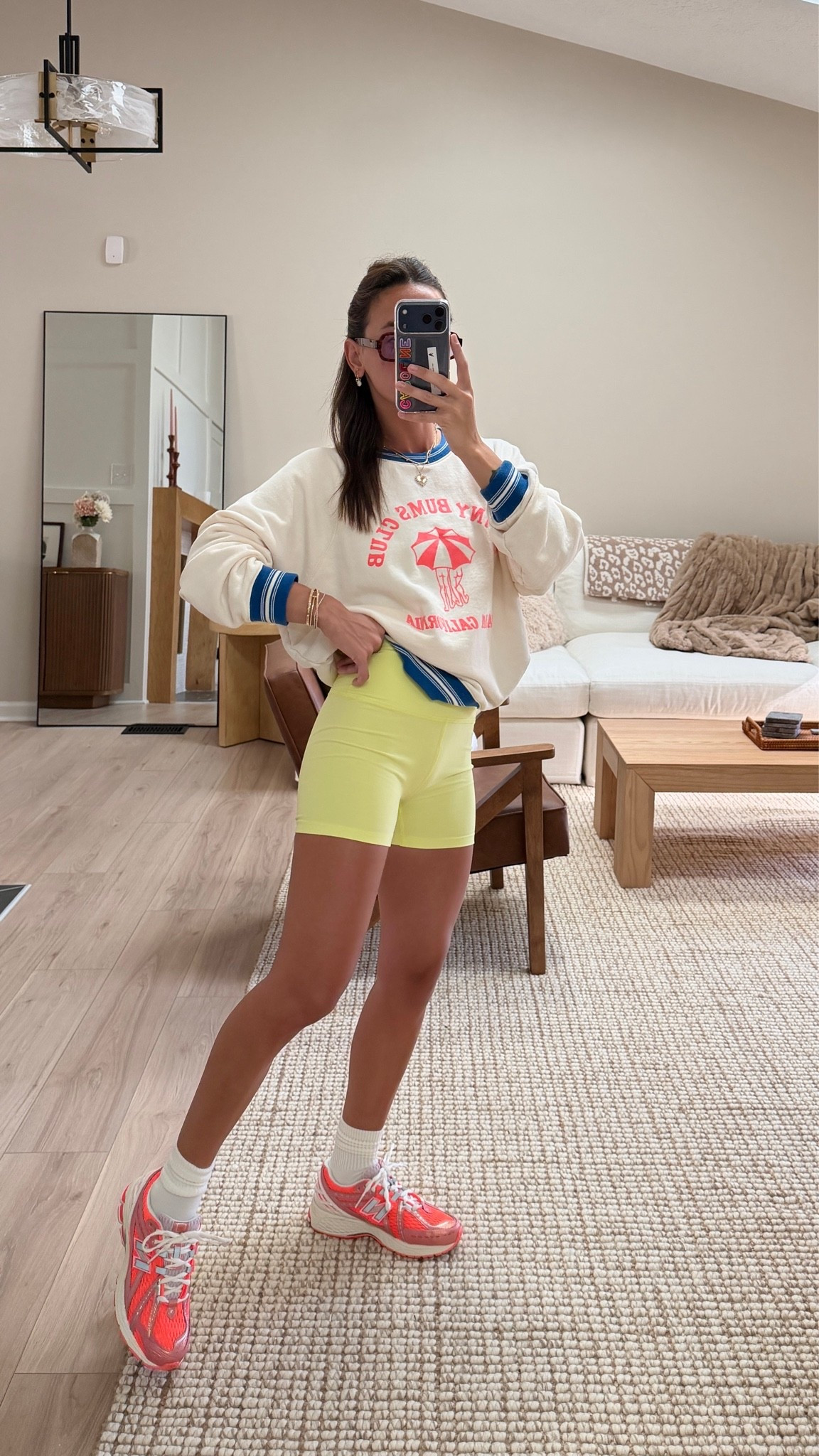 New Beyond Yoga color!!! I’m wearing a small! Sweatshirt is old from Mother