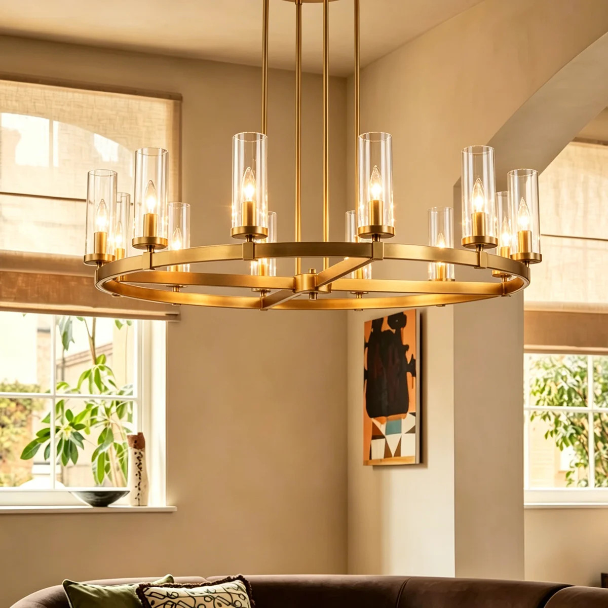 Andrade 12-Light Dimmable Metal Wagon Wheel Chandelier | Wayfair North America