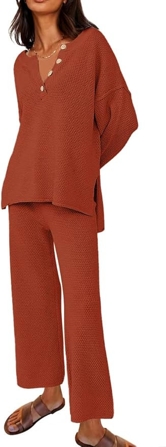 LILLUSORY Women's 2 Piece Trendy Outfits Oversized Slouchy Matching Lounge Sets Cozy Knit Loungew... | Amazon (US)