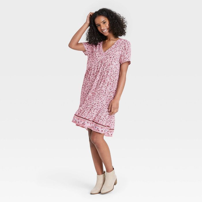 Women's Floral Print Short Sleeve Dress - Knox Rose™ | Target