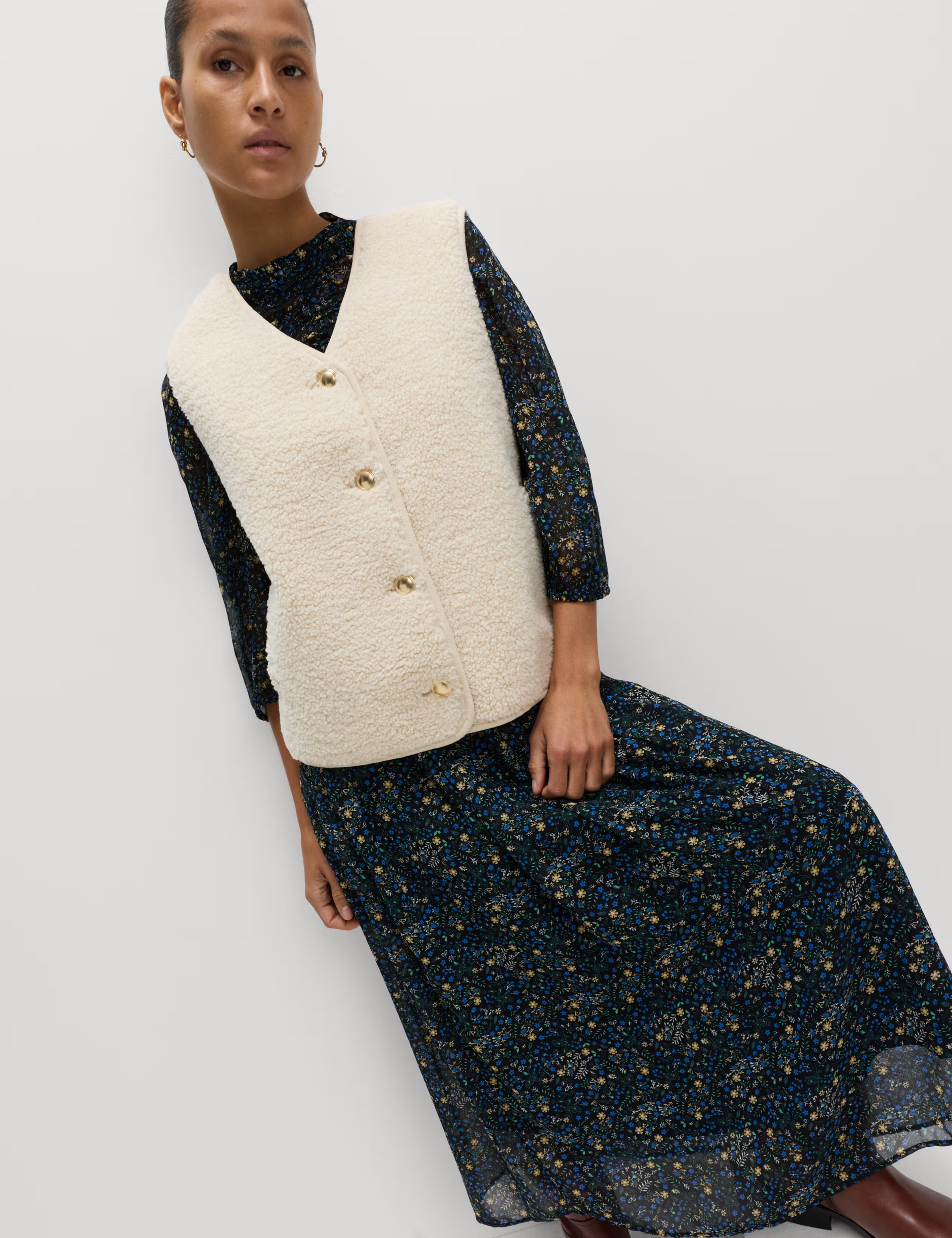 Borg Button Through Gilet | Marks & Spencer (UK)