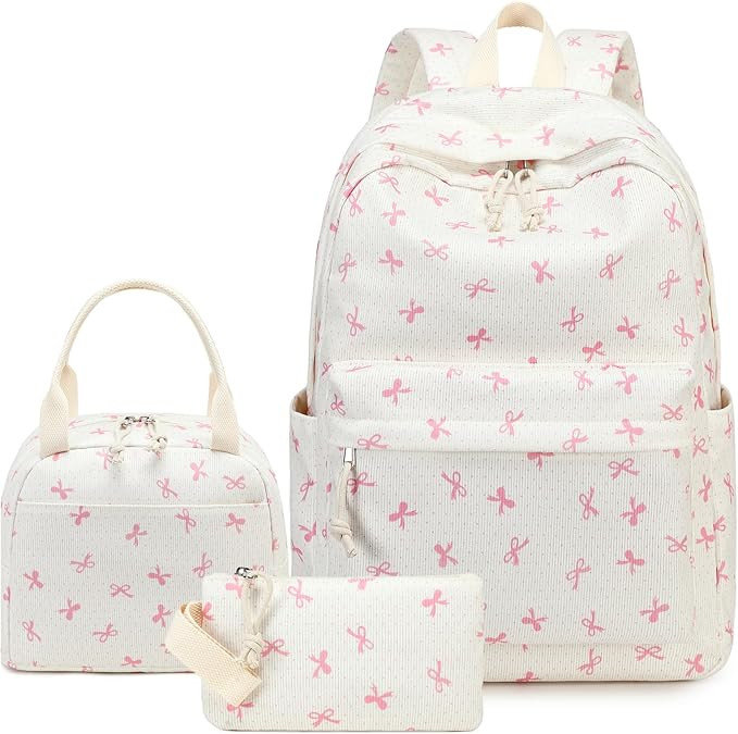 LEDAOU Girls Backpack with Lunch Box, 3 Piece School Backpack Set for Kids and Teens, Large Bookb... | Amazon (US)