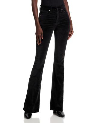 Veronica Beard Beverly High Rise Velveteen Skinny Flare Jeans in Black   | Bloomingdale's Women | Bloomingdale's (US)
