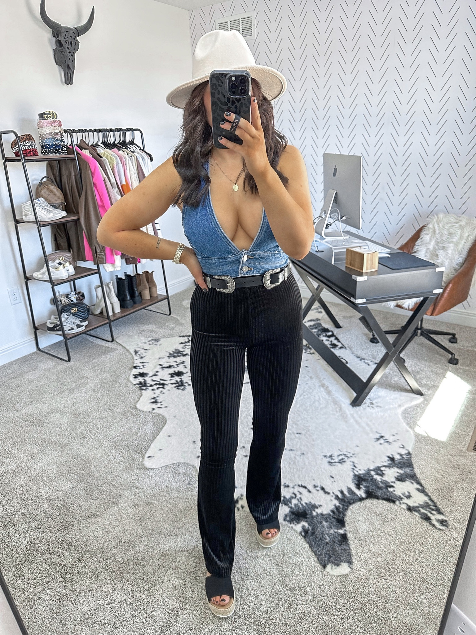 Top — small
Belt — 20-24
Pants — xs

All black outfit | black boho outfits | platform sandals | spring outfit | summer outfit | brunch outfit | concert outfit | winery outfit | boho grunge outfit | denim bustier top | going out outfit | western belt 


#LTKunder50 #LTKstyletip #LTKshoecrush