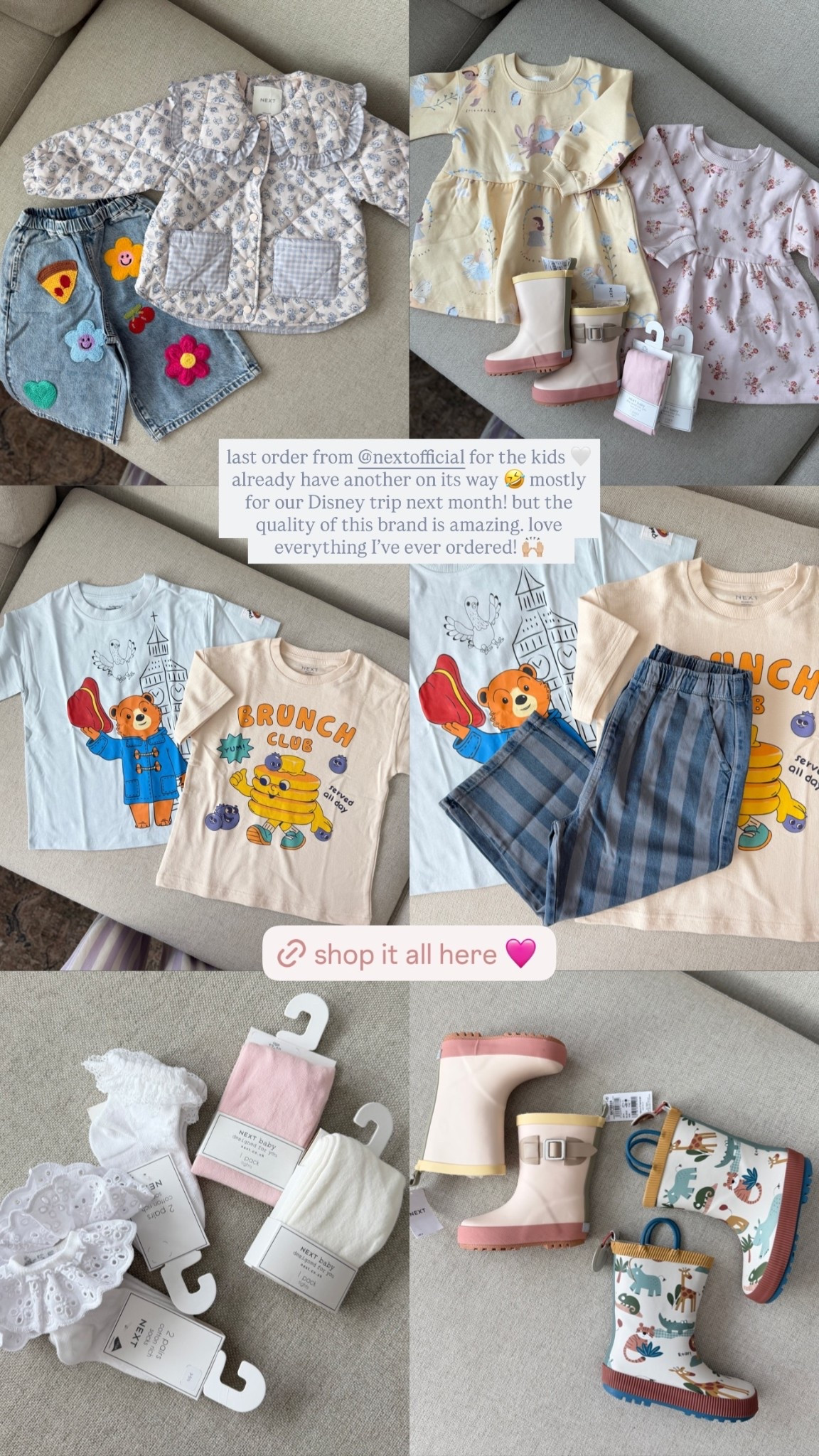 last order from @nextofficial for the kids 🤍 already have another on its way 🤣 mostly for our Disney trip next month! but the quality of this brand is amazing. love everything I’ve ever ordered! 🙌🏼