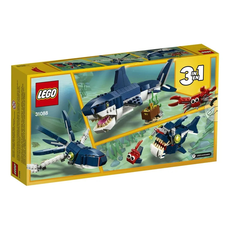 LEGO Creator 3 in 1 Deep Sea Creatures, Transforms from Shark and Crab to Squid to Angler Fish, S... | Walmart (US)