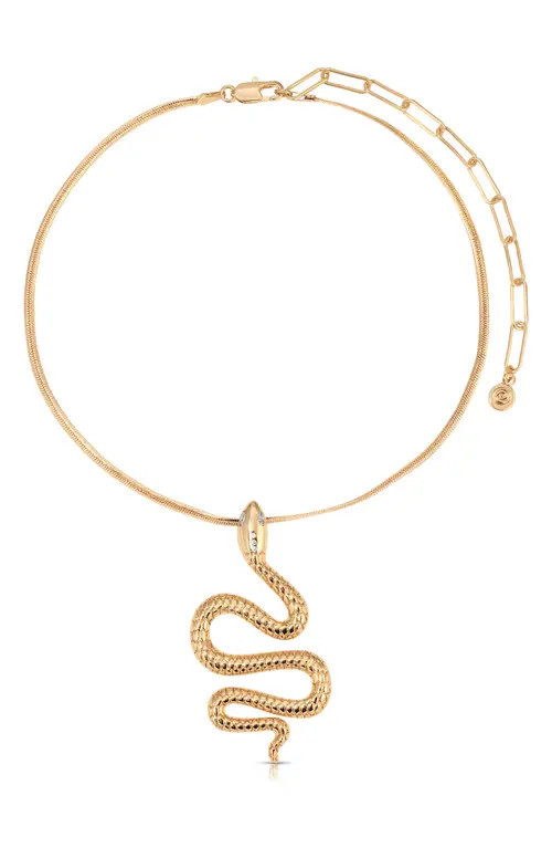 Ettika Serpentina Cubic Zirconia Pendant Necklace in Gold at Nordstrom | Nordstrom