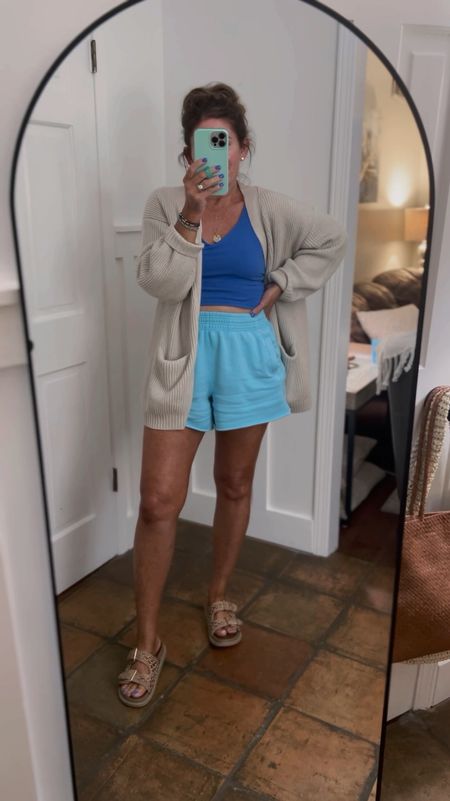Comfy ootd- work from home outfit for summer

When it gets hot here in the south being comfy is my number one priority! It has been so humid here and I have been living in outfits like this. 

These high-rise shorts are so comfy and available and several colors. I sized one size a small.  On sale for $25

This longline bralette is one of my favorites. This exact color is from last year, but I’m linking a similar blue . I have several colors and they’re currently on sale 40% off. I’m wearing my true size medium.

This oversized cotton ribbed cardigan is so cozy available in several colors and true to size. It’s only $49.

Look for less sandals are from target and only $29.99

 

#LTKFindsUnder50 #LTKSaleAlert #LTKStyleTip