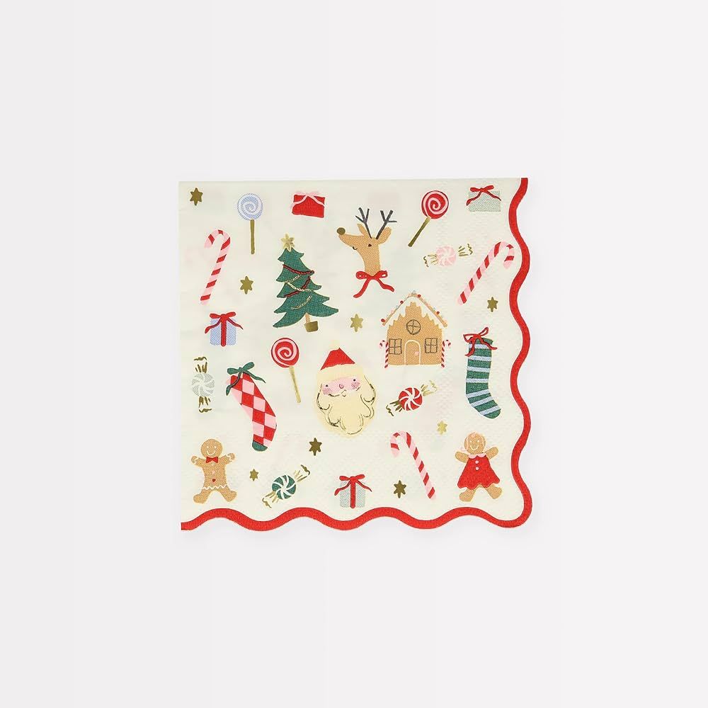 Meri Meri Jolly Christmas Small Napkins (Pack of 16) | Amazon (US)