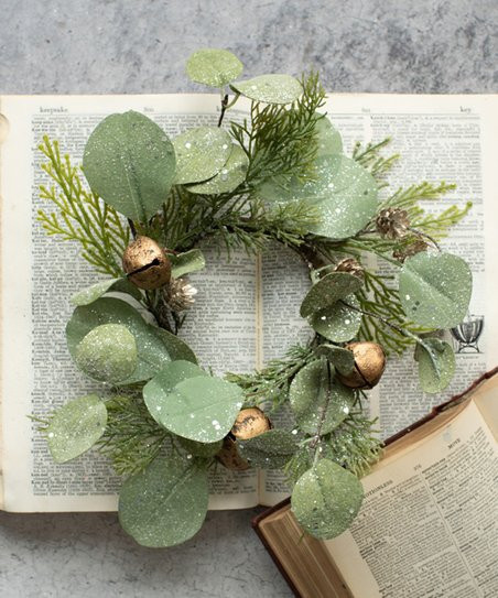 Ragon House Green Eucalyptus & Jingle Bell Candle Ring | Zulily