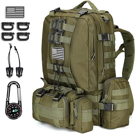 Large Military Tactical Backpack for Men, 40-50L Military Backpack for Men and Women, Bug out Bag... | Amazon (US)