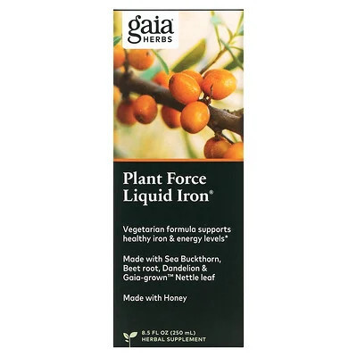 Gaia Herbs, Plant Force Liquid Iron, 8.5 fl oz (250 ml) | iHerb