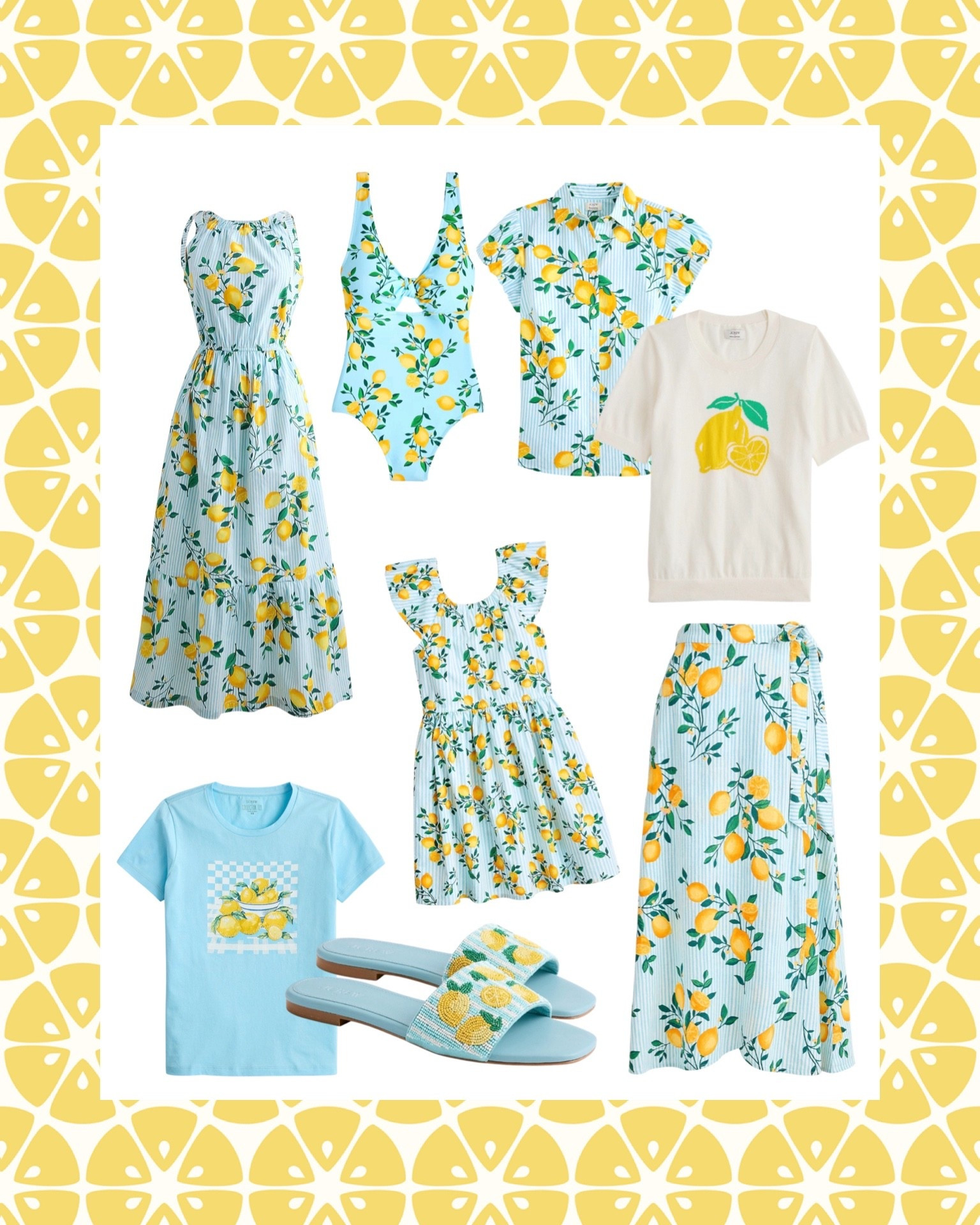 Lemon Print Collection 🍋 Preppy Coastal Summer Style


All things lemon for summer 🍋💙 This collection is giving the ultimate fresh, coastal-preppy vibe with the cutest coordinating prints across dresses, swim, tops, and skirts. Such a fun way to mix and match pieces or go full statement with a bold citrus look ✨

Perfect for vacation, beach days, or just adding a pop of color to your everyday style—these pieces feel bright, feminine, and effortlessly polished 🌞 Paired with the beaded lemon slides for the cutest finishing touch!

lemon print outfit, coastal preppy style, citrus summer fashion, matching set outfit, vacation style, resort wear look, colorful summer outfits, preppy summer wardrobe

#LTKMothersDay #LTKOver40 #LTKKids