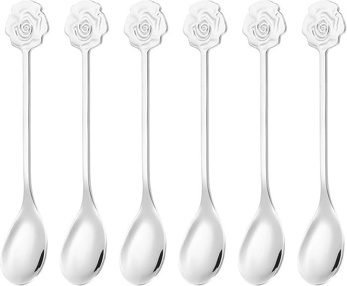 PATIKIL 6pcs Coffee Spoons, Rose Tea Spoons 304 Stainless Steel Teaspoons Small Cute for Stirring... | Amazon (US)