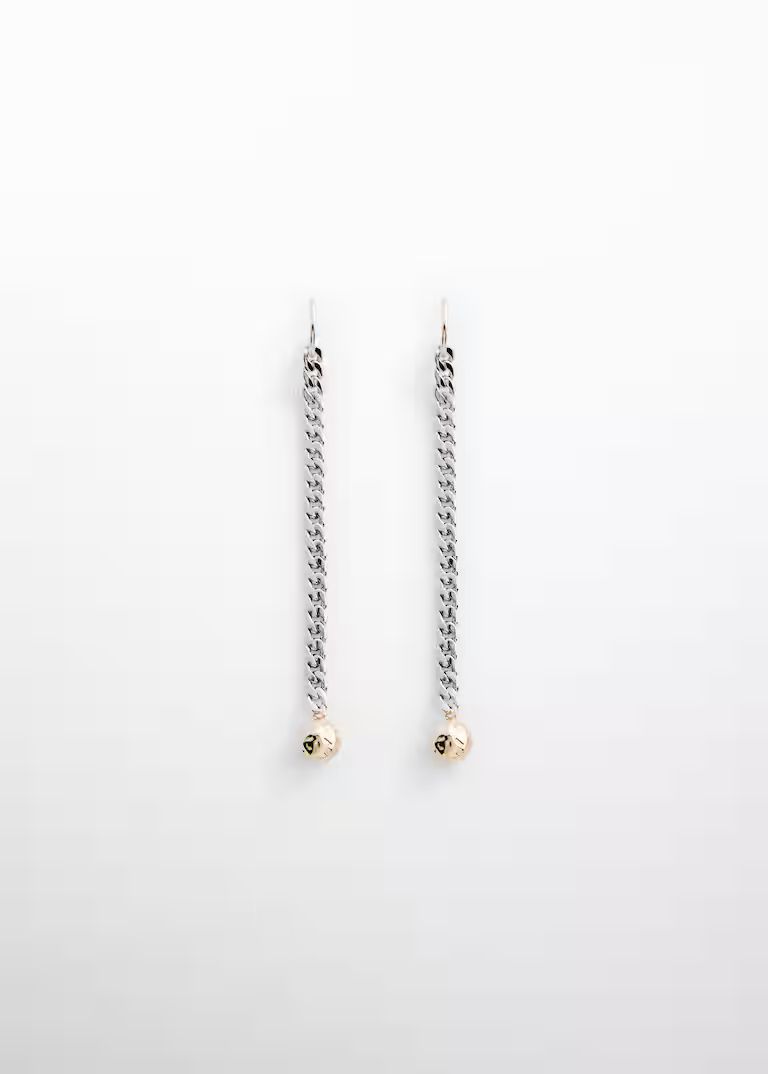 Long-bead chain earrings -  Women | Mango United Kingdom | MANGO (UK)