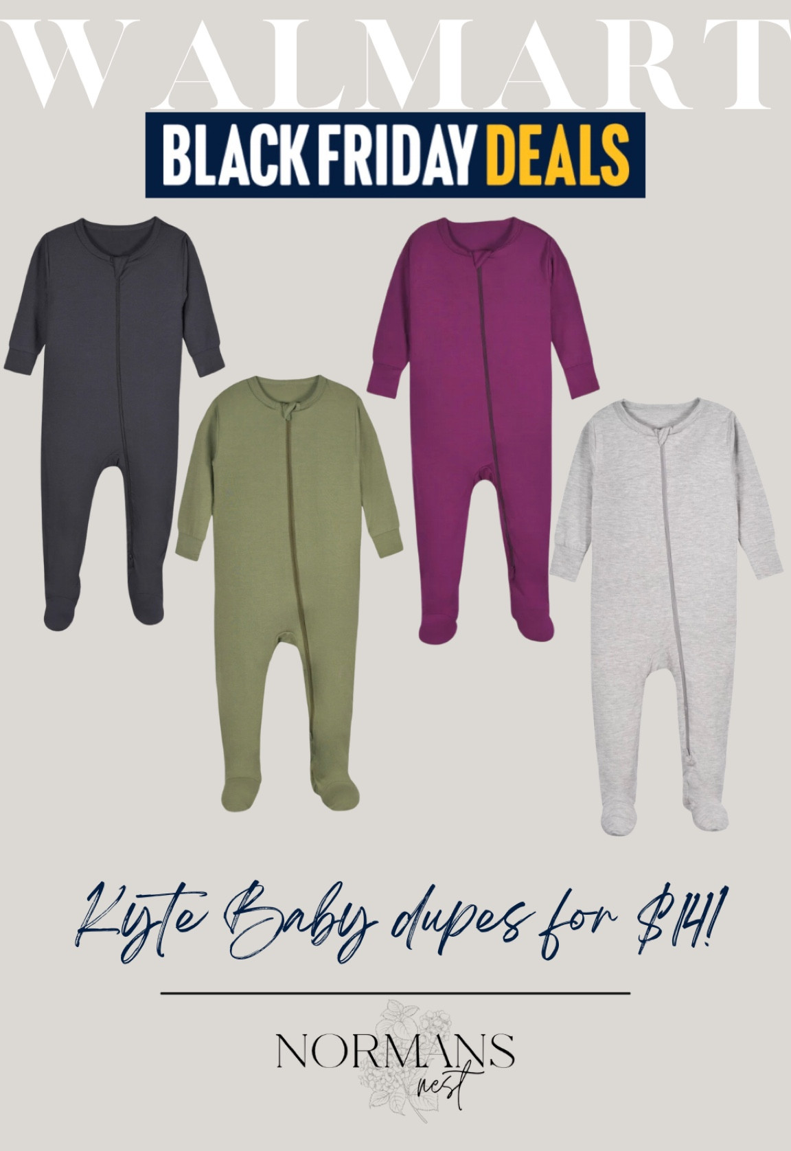 Walmart Black Friday! These Gerber jammies are a total dupe for Kyte baby! and all the solid colors are on sale for $13.99!

#LTKkids #LTKGiftGuide #LTKsalealert