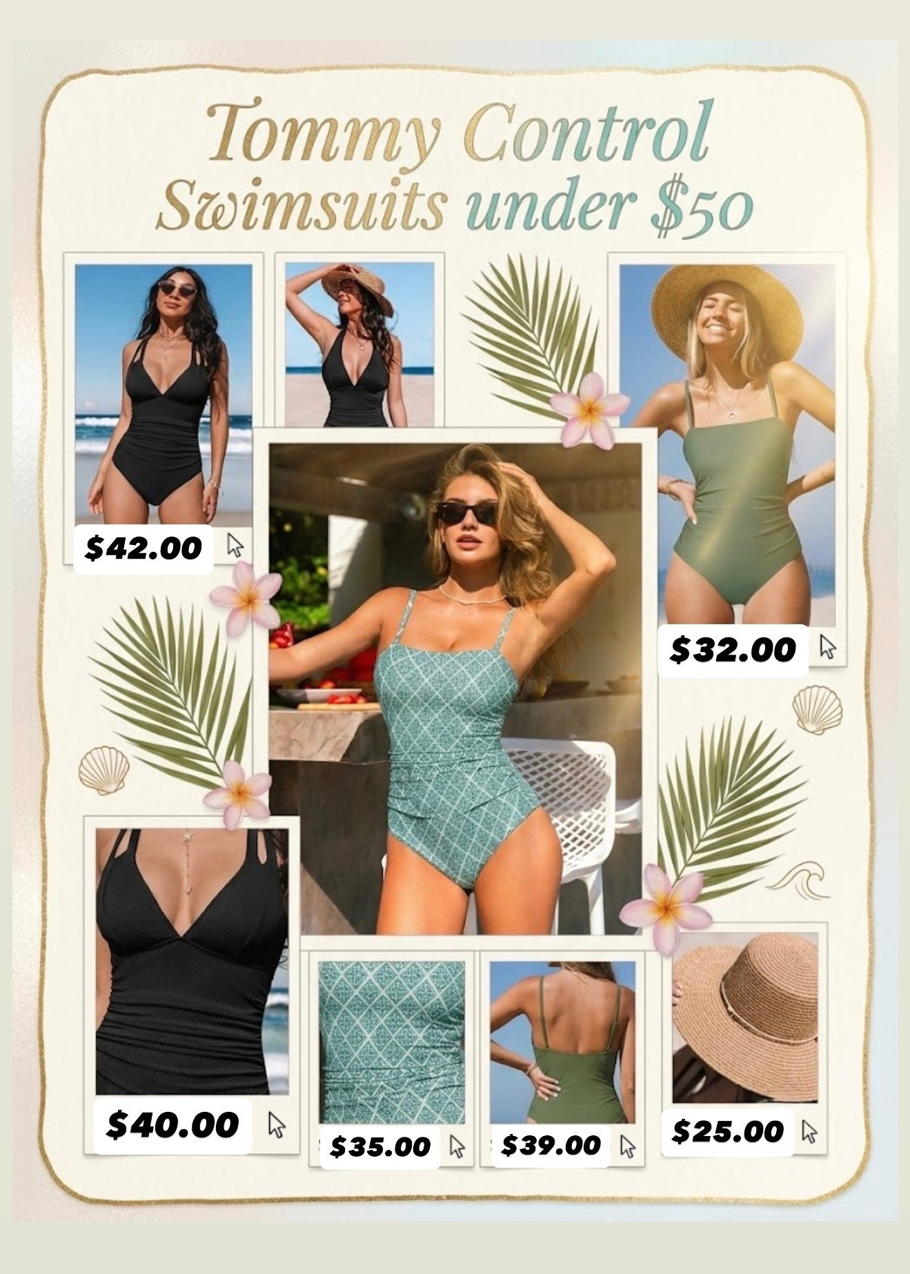 Looking for flattering swimwear that won't break the bank? ✨ Explore our curated collection of Tommy Control swimsuits under $50. Perfect for achieving that smooth, tummy tuck effect, these stylish one-pieces offer incredible support without sacrificing fashion. This collage features essential summer styles including chic black ruched suits, an olive green square-neck classic, and a trendy teal geometric pattern. Whether you prefer a plunging halter or a sportier strap, find your perfect supportive swim look for less than $50. Fits true to size. Perfect for busy moms 

Use code ISLE15 for 15% off on orders $70+ on @Cupshe

#LTKmomlife #LTKOver40 #LTKSwim