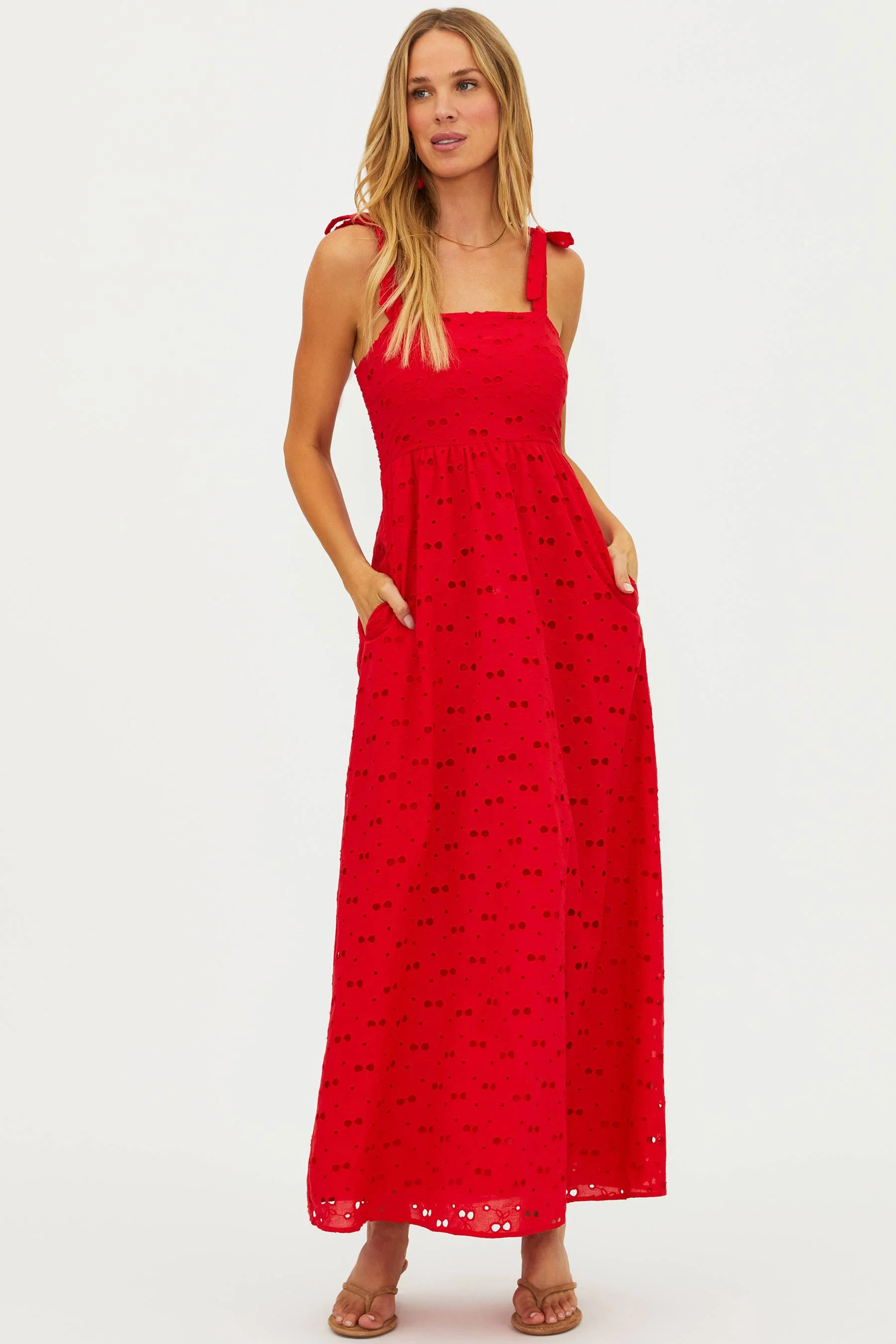 Charlotte Dress Cherry Eyelet | Red Cherry Maxi Dress | Beach Riot | Beach Riot