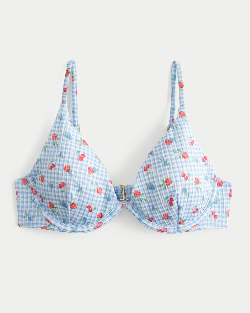 Ribbed Plunge Underwire Bikini Top | Hollister (US)