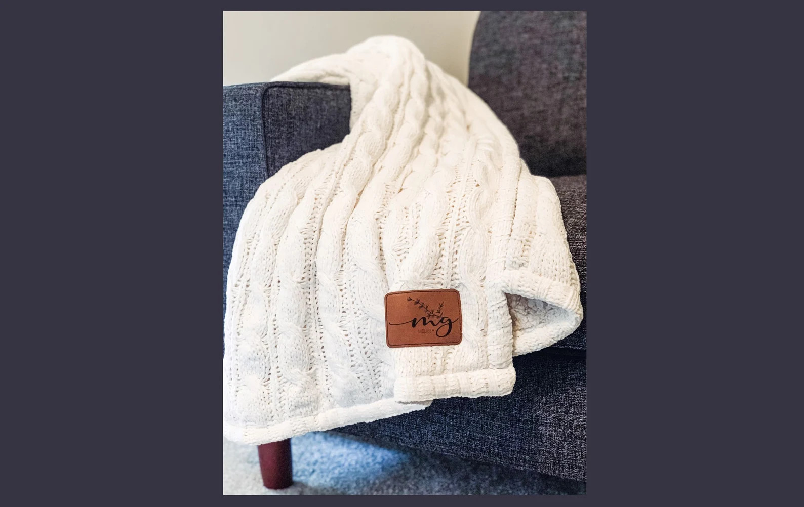 HEAVYWEIGHT Cable Knit Monogram Blanket - Plush Monogrammed Sherpa Blanket with name - Personaliz... | Etsy (US)