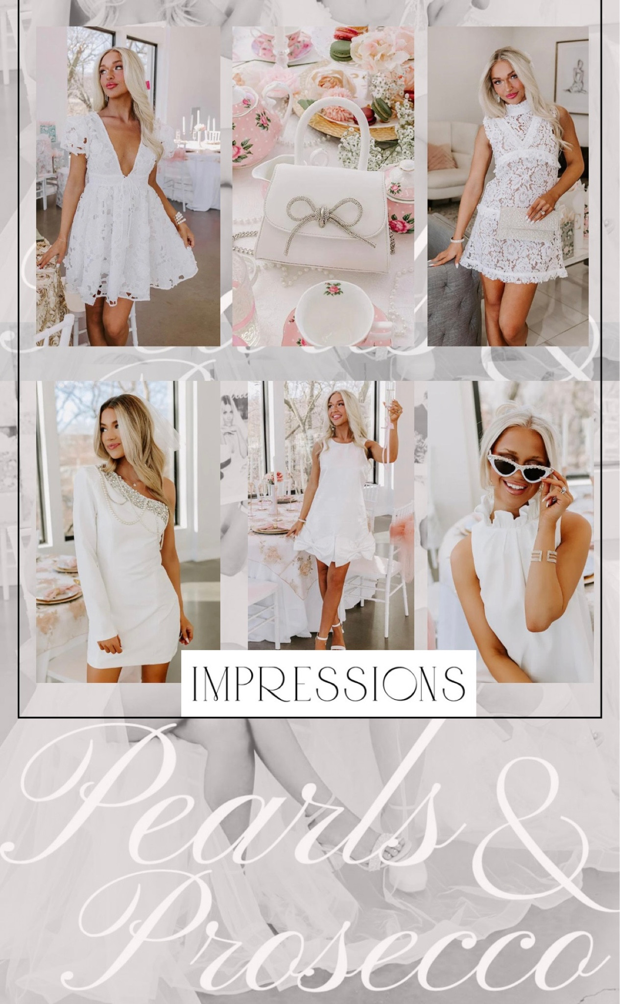 Impressions Boutique Bridal
collection 2024 - Pearls & Prosecco

Bridal era
Bridal ootd outfits
White dress
Bridal shower
Engagement toasty
Wedding rehearsal dinner outfits 
Bridal accessories 
Gifts for the bride
Plus side bride 

#LTKstyletip #LTKMostLoved #LTKwedding
