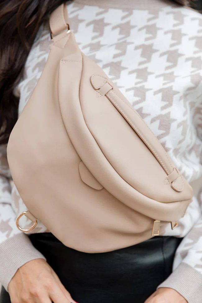 Nude Leather Large Crossbody | Pink Lily