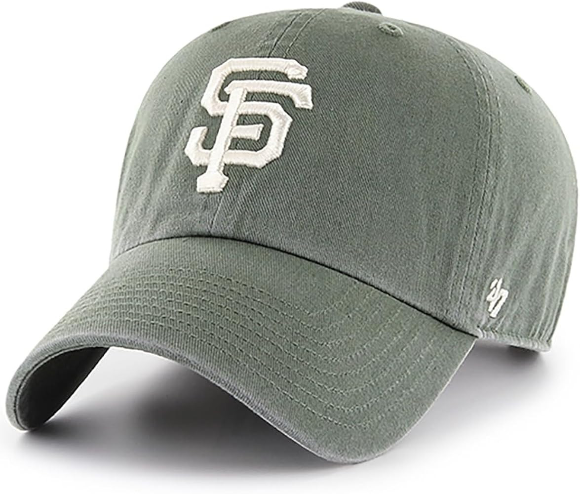 47 Brand MLB Moss Green Primary Logo Clean Up Adjustable Strap Baseball Cap Hat, Adult One Size F... | Amazon (US)