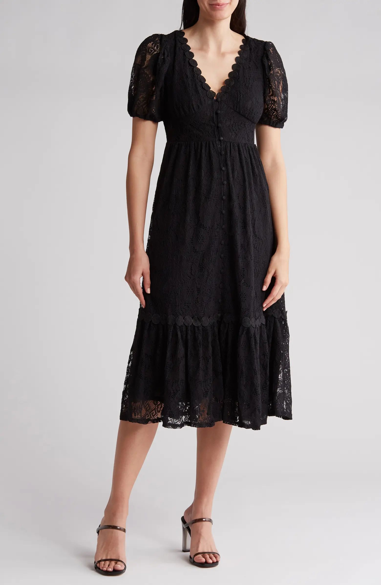 Lace Short Sleeve Maxi Dress | Nordstrom Rack