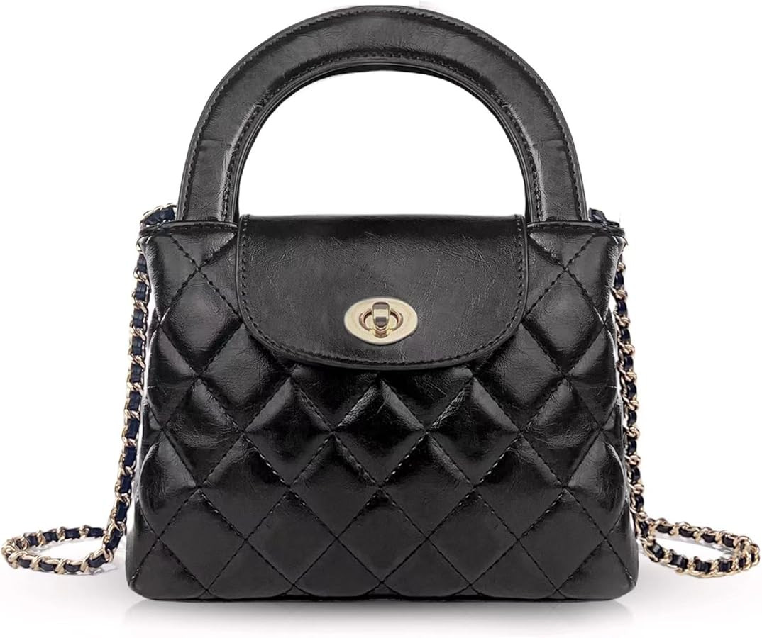 Quilted Crossbody Tote Bags for Women Small Top Handle Purse Trendy Designer Handbag Satchel Tote... | Amazon (US)