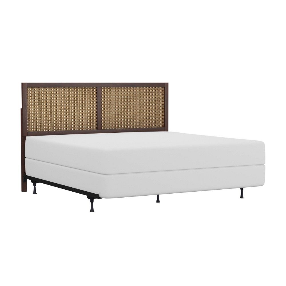 King Serena Wood and Cane Panel Headboard with Frame Chocolate - Hillsdale Furniture | Target
