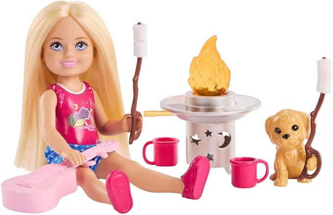 Barbie Chelsea Outdoor Adventures Playset, Family & Friends Set with Small Blonde Doll, Pet Puppy... | Amazon (US)