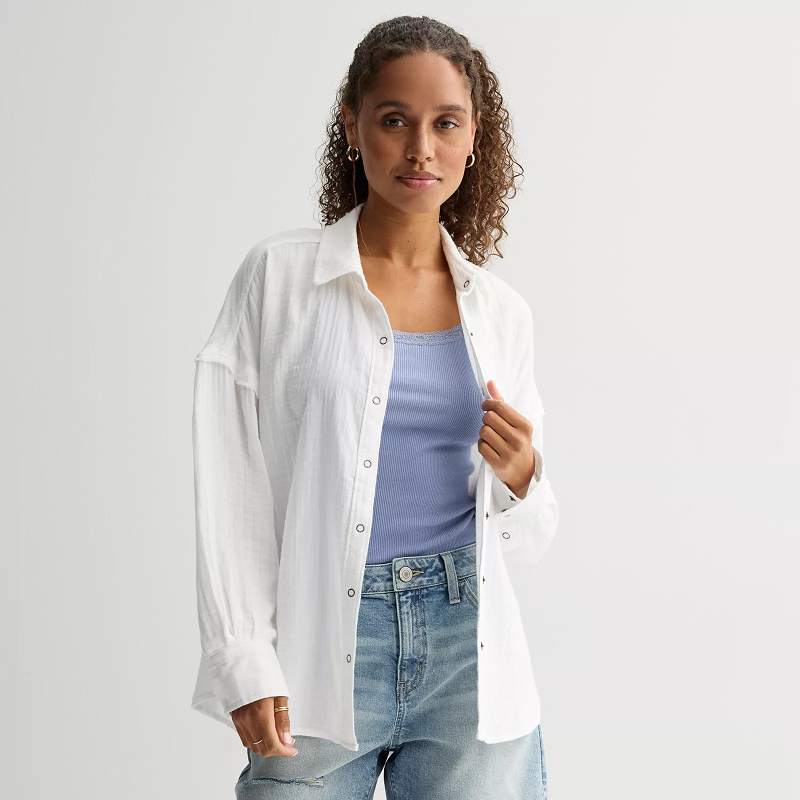 Juniors' SO® Double Gauze Shirt | Kohl's