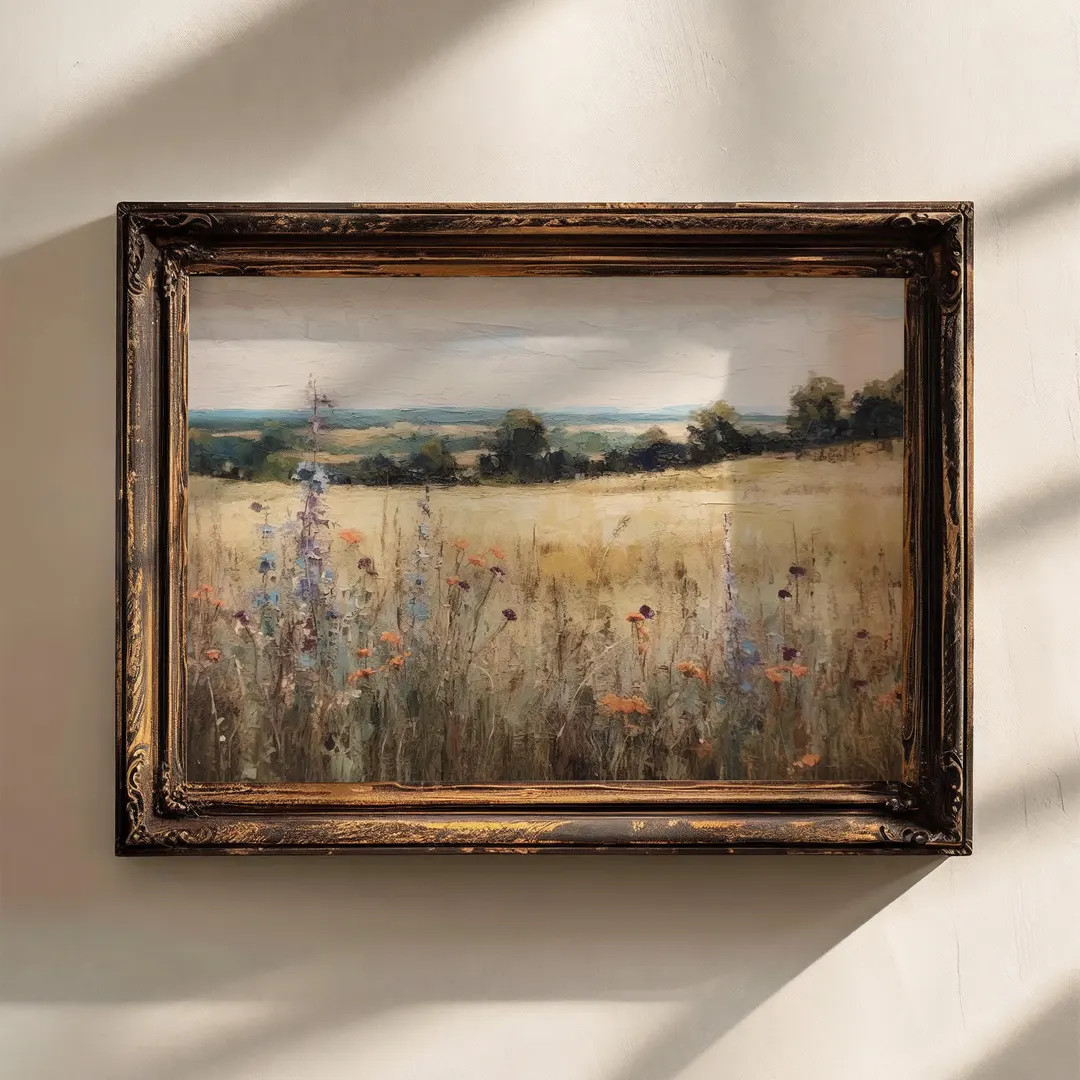 Impressionist Painting Print, Horizontal 16x20 Print Landscape, Field, Meadow Print Cottagecore, ... | Etsy (US)