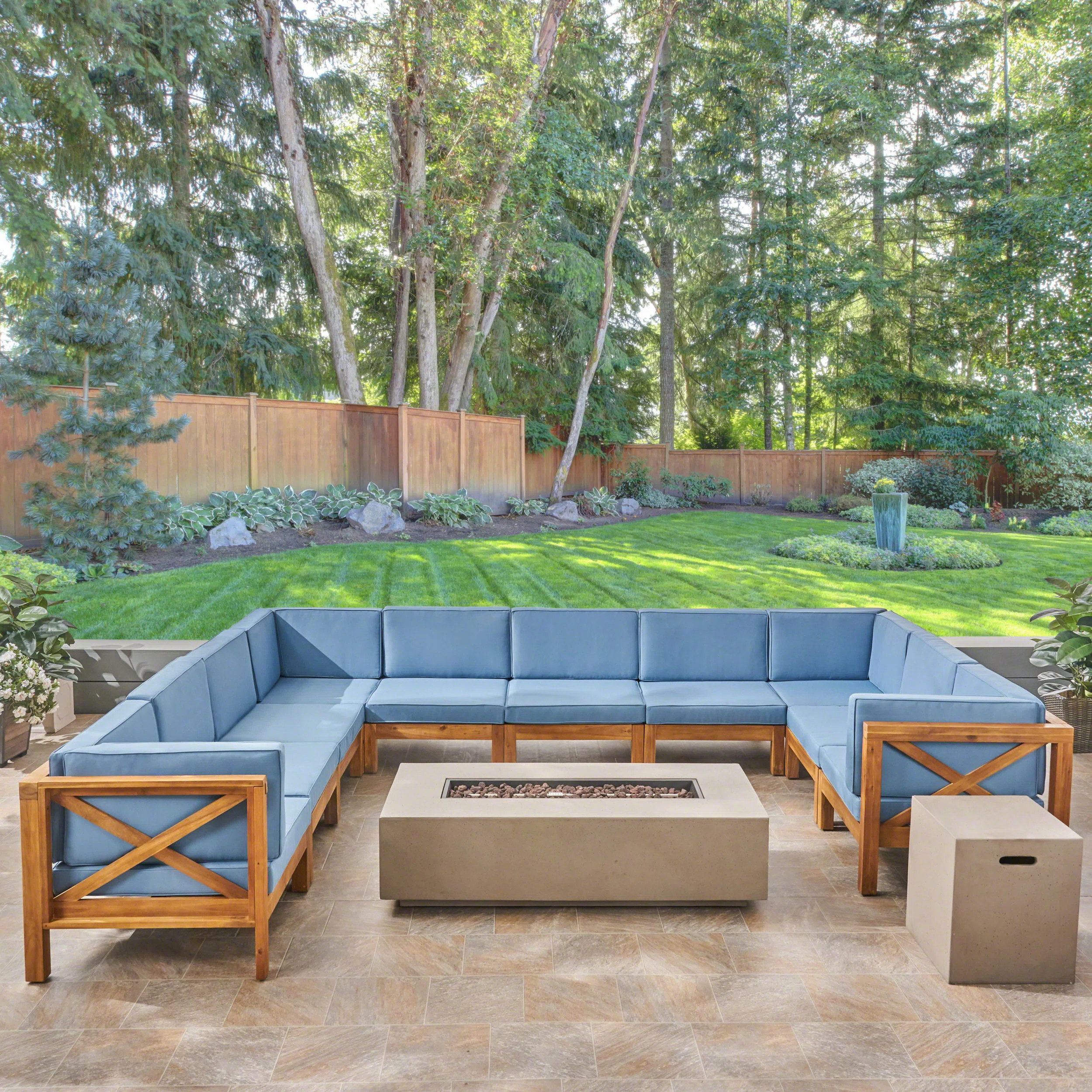 Longshore Tides Heidi Outdoor 10 Piece Sectional Seating Group with Cushion & Reviews | Wayfair | Wayfair North America
