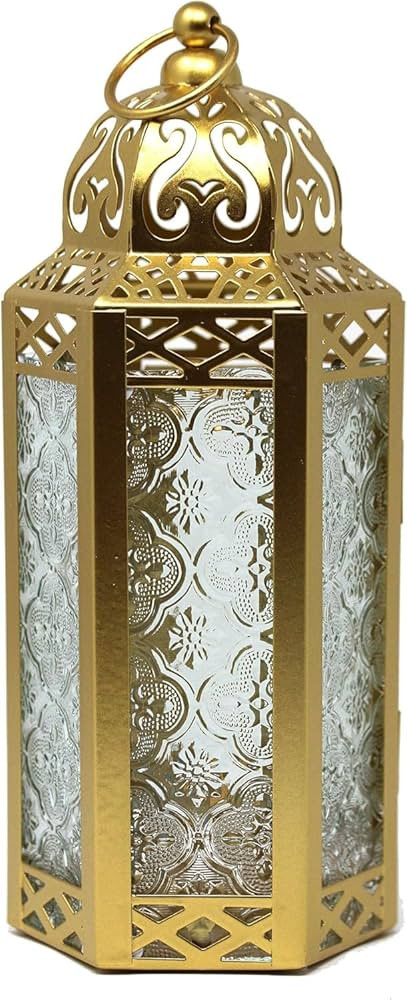 VELA LANTERNS Gold Moroccan Candle Lantern Decorative Candle Holder Lamp for Table or Hanging, Ra... | Amazon (US)