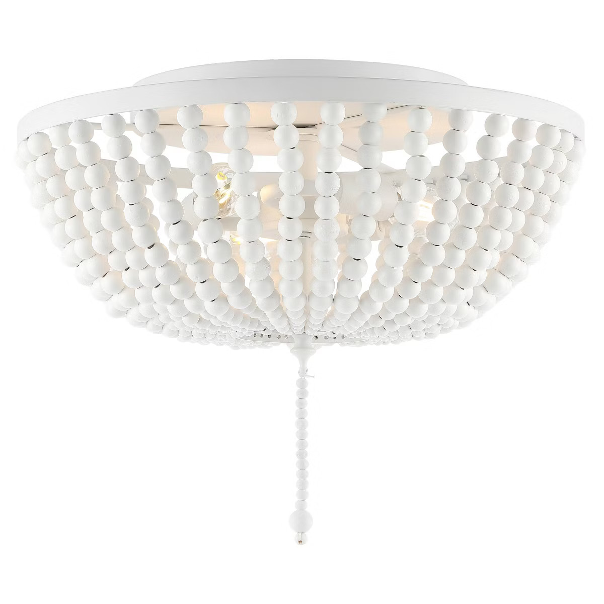 Allison Shabby Chic Farmhouse Wood Beaded/Metal LED Flush Mount - JONATHAN Y | Target
