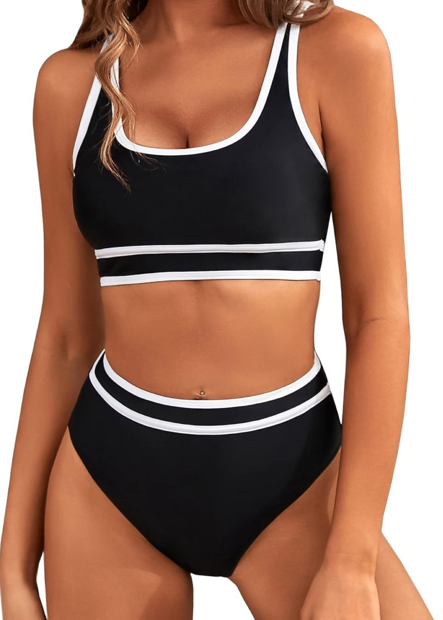 BMJL Women's High Waisted Bikini Sets Sporty Two Piece Swimsuits Color Block Cheeky High Cut Bathing Suits

#LTKFindsUnder50 #LTKSwim #LTKSeasonal