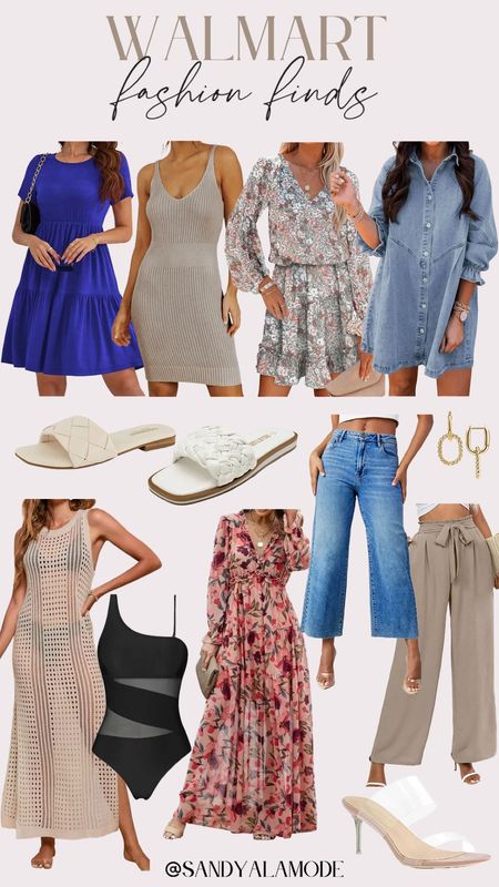Walmart fashion finds | Walmart style | affordable spring style | crochet swim coverup | trendy wide leg jeans | floral mini dress | neutral spring sandals 
@WalmartFashion #WalmartPartner #WalmartFashion

#LTKfindsunder100 #LTKSeasonal #LTKstyletip