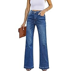 GRAPENT Womens Flare Jeans High Waisted Wide Leg Baggy Jean for Women Stretch Denim Pants | Amazon (US)